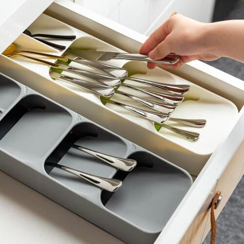 MDZF Kitchen Cutlery Storage Box Drawer Tray Spoon Knife Fork Chopsticks Cutlery Finishing Storage Box Holder Rack Tableware