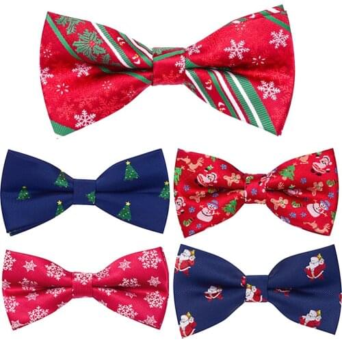 Ricnais Brand New 2019 Christmas Bow Tie Christmas Tree Snowman Santa Claus Bow Ties Green Red Fastival For Men Wedding Gift