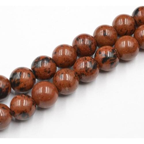 Wholesale Natural Mahogany Obsidian Round Full Strand Healing Gem Stone Beads for Jewelry Making DIY Bracelet Necklace