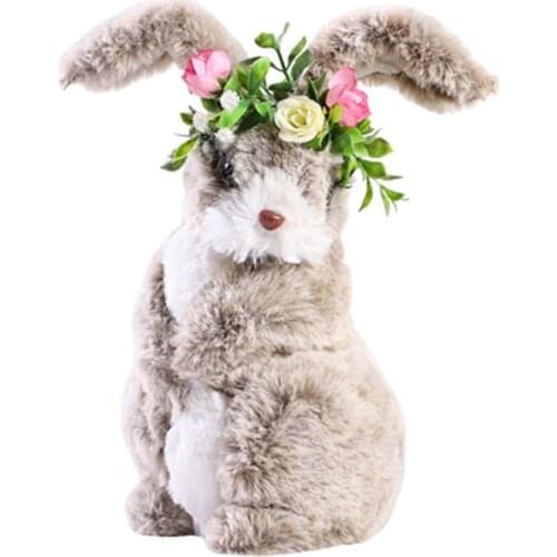 Easter Simulation Bunny Ornament Toy Gift Animal Decoration Garden Creative Mini Soft Plush Rabbit Dolls