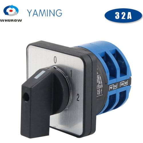 LW26-32/2 Changeover 0-2 Positions 32A Universal 2 Poles Electric Battery Car Dual Power Rotary Cam Switch