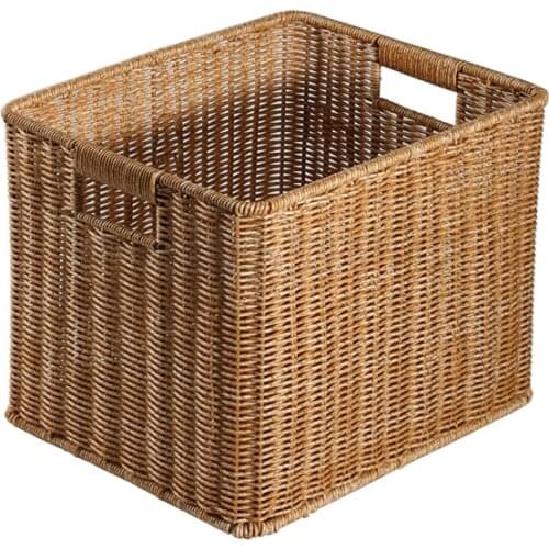 Rattan like kitchen cabinet storage basket household wardrobe finishing box toy basket plastic bathroom storage basket