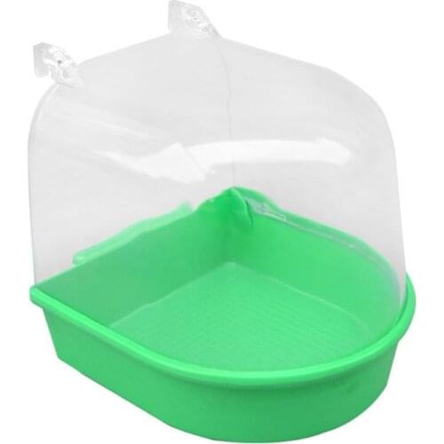 Plastic Hanging Bathtub High Transparent Bird Bathing Tub for Parrots Birds C5AC
