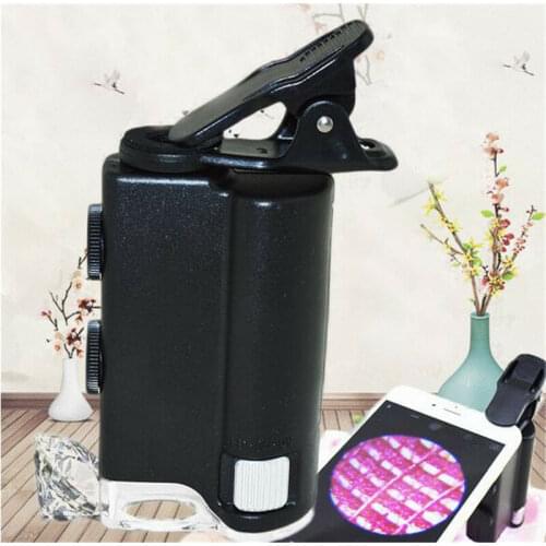 60x -100x Zoom Portable Handheld Mini Microscope LED Illuminated Mobile Phone Magnifying Glass With LED Lights