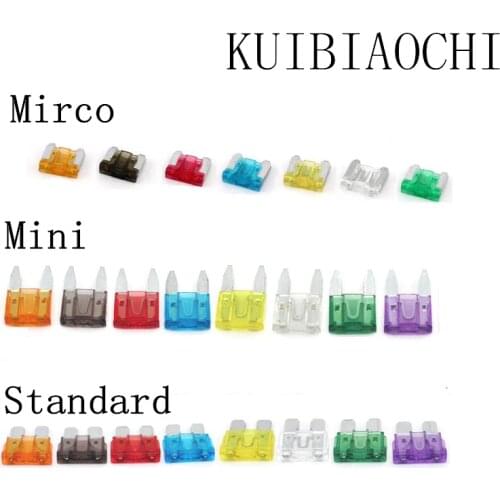 Fuses car Mini Micro Standard Car fuse 2A 3A 5A 7.5A 10A 15A 20A 25A 30A 35A 10pcs/lot