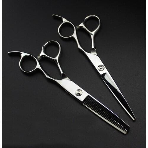 Professional Japan 440c steel 6 '' silver cut hair scissors haircut scissor thinning barber cutting shears hairdresser scissors