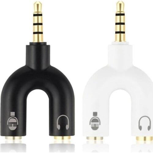 Headphone Mic 2 To 1 Splitter For PS4 PC Laptop Ear Headset Headphone Audio Adapter For Xbox One Adapter (TRRS) Headset