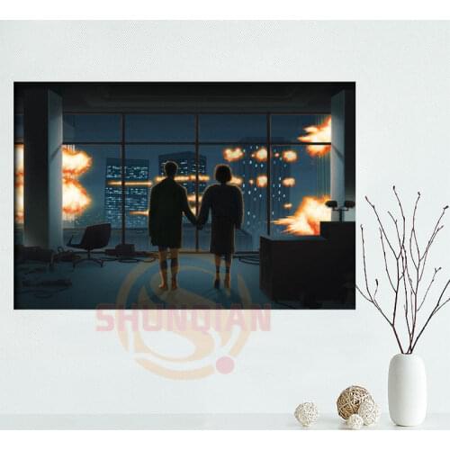 Fight Club Blasts Poster Custom Satin poster print cloth fabric wall poster print Silk Fabric Print