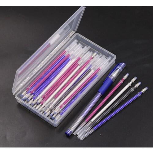 40Pcs Heat Erasable Fabric Marker Pen with Embroidery Cross Stitch Tools Storage Box Fabric Craft DIY Patchwork Sewing Supplies