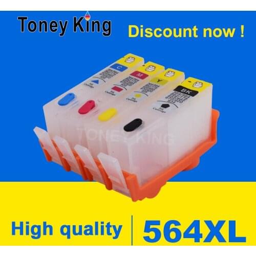 Toney King 564 564XL Refillable Ink Cartridge For HP Photosmart 5510 5511 5512 5514 5515 6510 6512 6515 7510 7515 Printer
