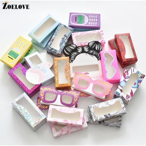 Eyelash Packaging Box Faux Cils Wholesale 3d Fake Mink Eye Lashes Pack Cases Vendors Beauty False Eyelashes Set 25mm Lash Boxes