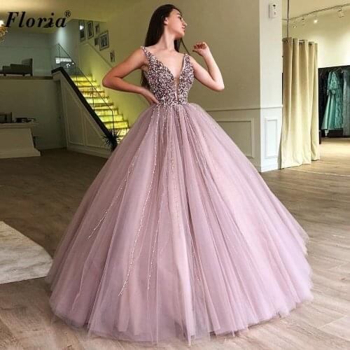 Vintage Pearls Evening Dresses A-Line Sequins Fairy Celebrity Dresses For Women Arabic Evening Gowns Vestido De Fiesta De Boda