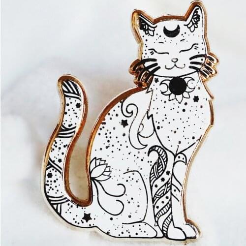 Artemis Moon Goddess Hard Enamel Pin Fashion Celestial Star Golden Pins Cute Cartoon Animal Cat Brooch Sailor Moons Medal