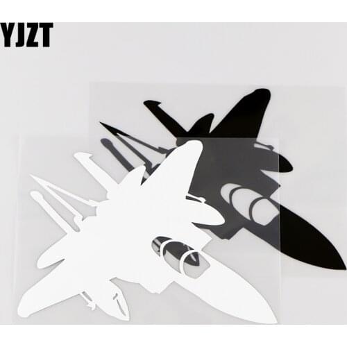 YJZT 15.5X11CM Creative Car Sticker Personality Aircraft Vinyl Decal Art Decor Black / Silver 10A-0027