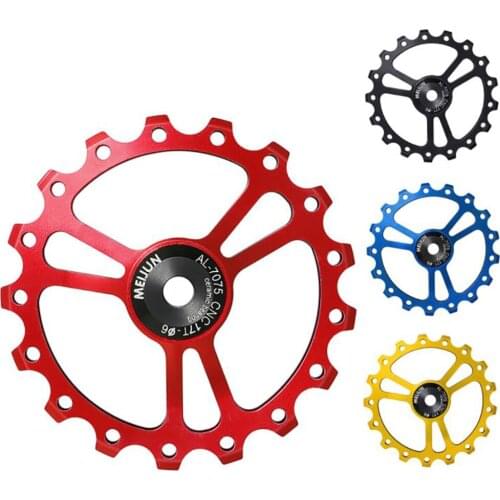 2pcs 17T Mountain Bike Aluminum Alloy Rear Derailleurs CNC Ceramic Bearing Bicycle Rear Derailleur Pulley Guide Wheel Cycling
