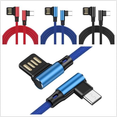 USB Type C 90 Degree L Type-c 3.1 Data Cord Charger Usb-c USBC TypeC 2.1A 2A Fast Charging Usb C Cable for Samsung Xiaomi Huawei