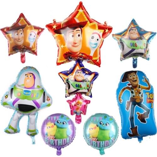 1pcs Toy Story Balloon 18 inch Cartoon Foil Balloons Woody Buzz Lightyear Birthday Party Decorations Kids Party Supplies Toys