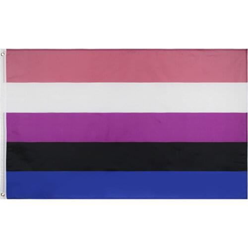 100/200/500/1000 Pcs/Lot Gender Fluid Pride Flag 90x150cm 3x5ft Polyester LGBT Printed Double Stitched Hot Selling
