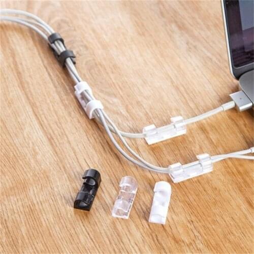 16/20Pcs Cable Organizer Clips Cable Management Desktop & Workstation Wire Manager Cord Holder USB Charging Data Line Winder