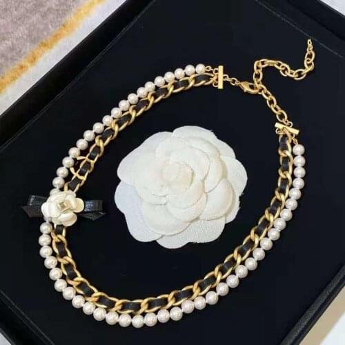 2020 Brand Fashion Party For Women Hot Vintage Multipl Chain Long Gold Color White Pearls Necklace Party Fine Jewelry