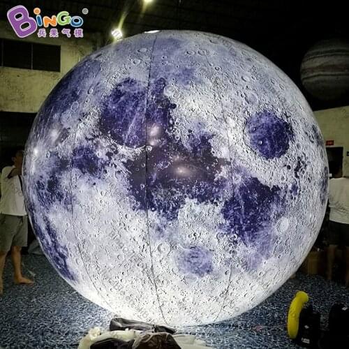 3M dia lighting inflatable moon model hot sale customized blow up balloon type moon replica for display toys