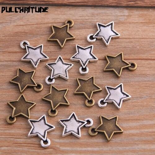 30PCS 12*14mm New Product Two Color MINI Star Charms Pendant Jewelry Metal Alloy Jewelry Marking