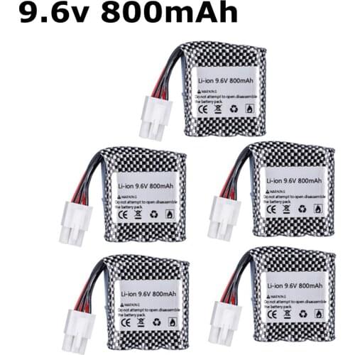 5pcs 800mAh 9.6V Li-ion Battery For 9115 9116 S911 S912 RC Car Truck Spare Parts 9.6v Li-ion Battery