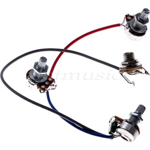 5*Guitar parts Guitar Wiring Harness Prewired with 3-500k Pots for J Bass replacement