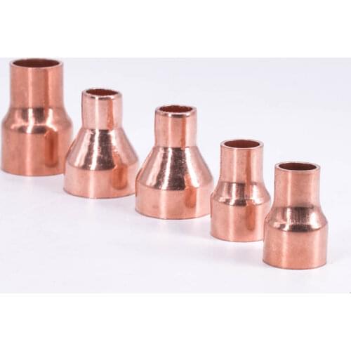 6.35 8 9.52 10 12 12.7 15mm ID 99.9% Copper End Feed Solder Reducer Reducing Plumbing Fitting Coupler For Air Condition