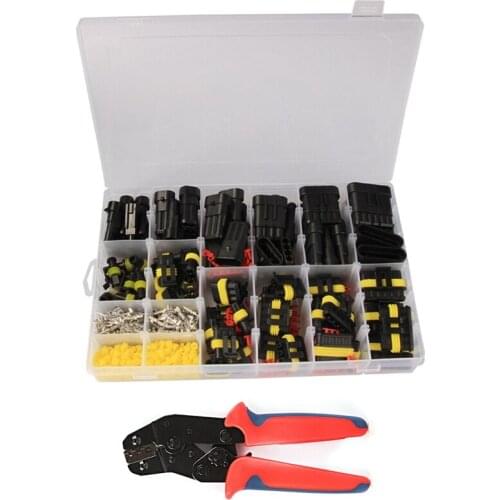 708Pcs Boxed HID Car Waterproof Switch Gas Light Wiring Harness 1/2/3/4/5/6 + Crimping Pliers Sheath