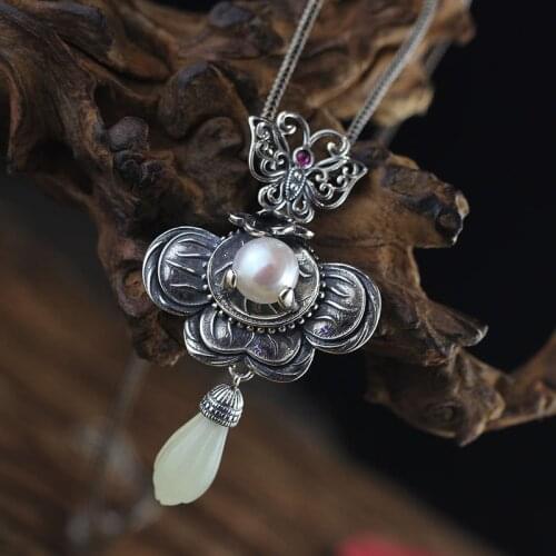 925silver ducts Listed on the new womens antique flavor restoring ancient ways do the old one with pearls hetian pendant