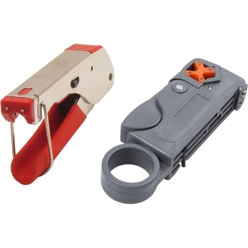 Promotion! 2x New Coaxial Cable Stripper Coax Stripping Tool RG59 RG58 RG6 & 1x Compression Tool F Type Connector Coaxial Cable