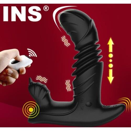 Wireless remote control male prostate massager telescopic vibration anal plug ass plug vibrator anal sex toy male homosexual