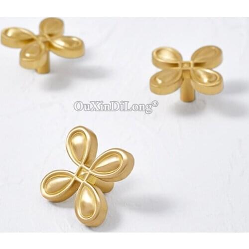 Flower Design 20PCS European Solid Brass Cabinet Door Handles Cupboard Wardrobe Drawer Kitchen Wine Cabinet Pulls Handles&Knobs