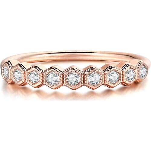 Double Fair Trendy Crystal Rings For Women Girls Simple Rose Gold Color Finger Midi Ring Fashion Jewelry R919