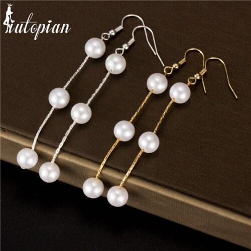 Iutopian Hot Sale Simulated Pearl Earrings Brinco Fashion earring For women gift Anti-Allergy #CLE002