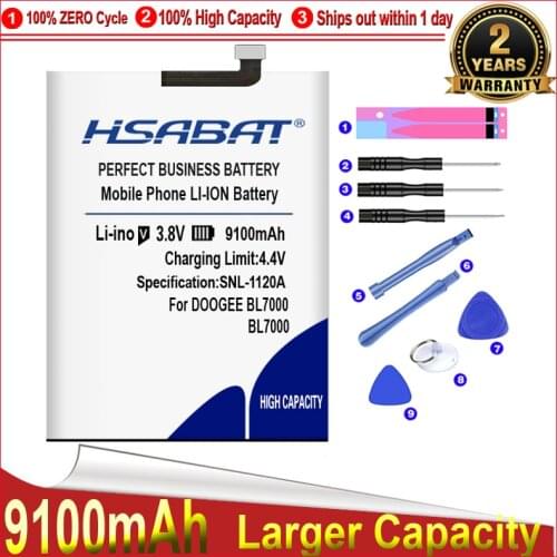 HSABAT 0 Cycle 8450mAh Battery for DOOGEE BL7000 High Quality Mobile Phone Replacement Accumulator