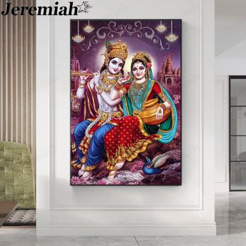 Indian Girl Canvas Poster Elephant Abstract Painting Wall Art Nordic Landscape Home Decoration Accessories