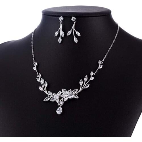 Fashion Sparkling Necklace Sets For Women High Quality Cubic Zirconia Dubai Jewelry Sets Bridal Wedding Accessories