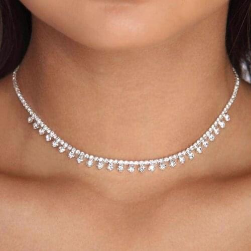 StoneFans Chunky Rhinestone Necklace Choker Wedding Jewelry 2019 Chocker Cute Simple Necklaces Crystal Delicate Bride Women