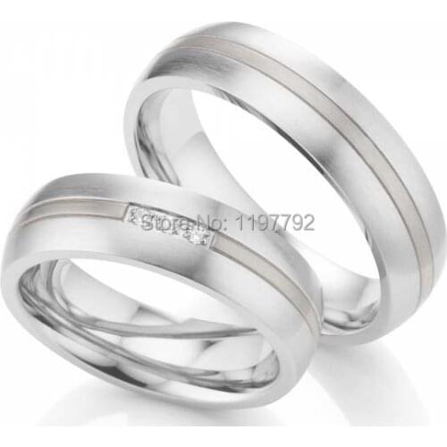 2014 custom tailor white gold color titanium surgical steel couple jewerly engage finger rings sets