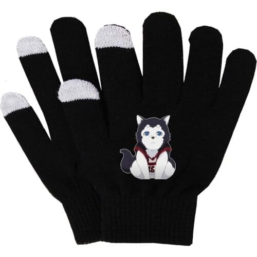 Anime kuroko no basket Gloves Plush Lining Gloves Fingerless Gloves Hand Warmer for Touch Screen Smart Phone Female Gloves