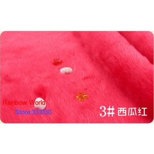 3# Watermelon Red 1 meter Imitation Rabbits hair plush fabric height 2cm for DIY colthes overcoat hat carpet material
