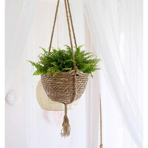 Hanging Baskets Flowerpot Seagrass Hanging Planters Basket Home Home Garden Decor Indoor Weave Basket Garden Woven Hanging Basin