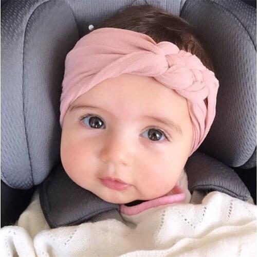New Baby Girls Knotted Headband Solid Ribbon Hair Band Handmade DIY Kids Head Band Hair Accessories for Children Newborn Toddler