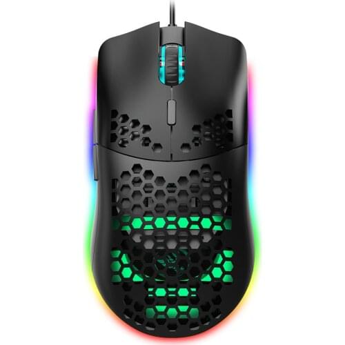 Highend New Lightweight 6400 DPI USB Wired Gaming Mouse RGB Gamer Mice Six Adjustable DPI Honeycomb Hollow Ergonomic Design