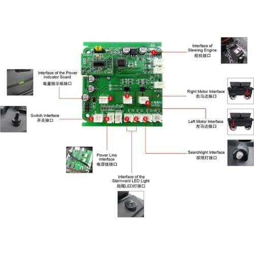 Flytec 5 Generation RC Boat 2011-5 Intelligent Bait Original Ship Accessories 2011-5.010 Hull Circuit Board