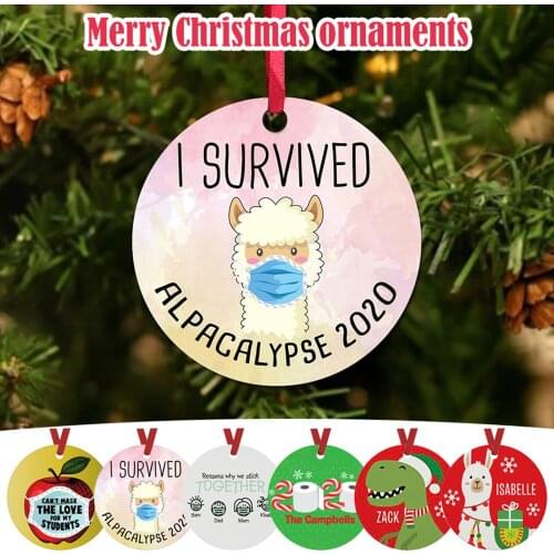 2020 Wearing Mask Christmas Ornaments Merry Christmas Tree Personalized Hanging Decoration For The Room Hanging Lights D70