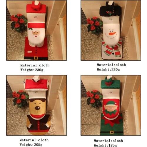 Santa Claus toilet set Christmas toilet three-piece set hotel Christmas gift toilet christmas toilet cover set