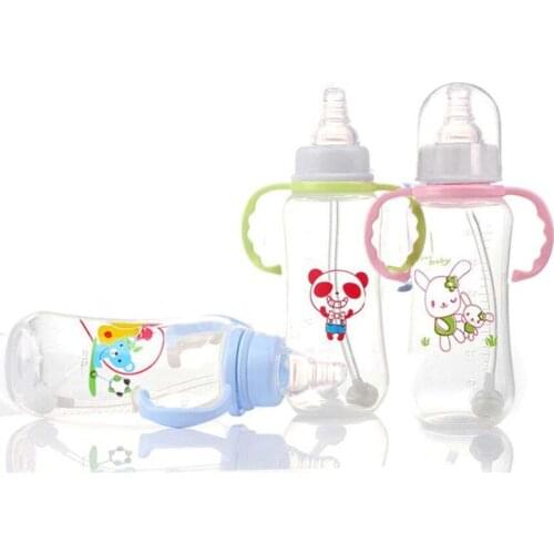 280ml Newborn Baby Infant Milk Fruit Juice Water Feeding Mouth Silicone Nipple Pacifier Drink Nursing Bottle